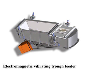 Trough electromagnetic vibrating feeder