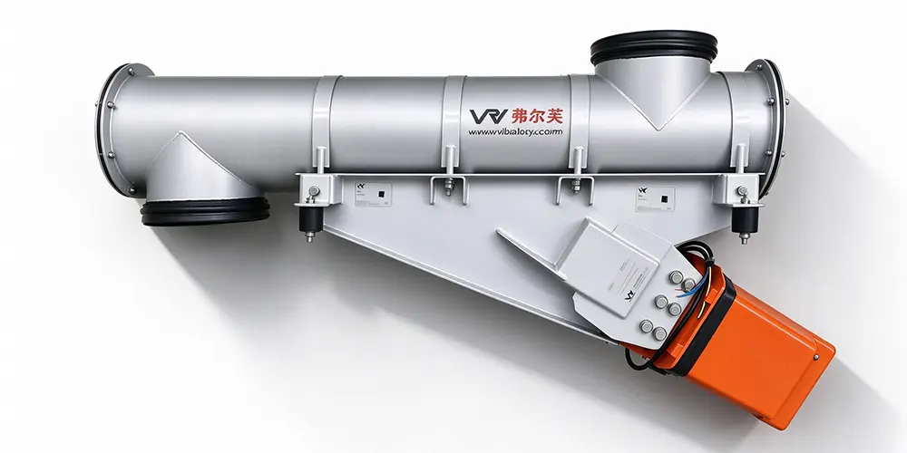 VRV enclosed tubular vibrating feeder, electromagnetic vibrator driven, sealed tube for dust-free bulk material feeding