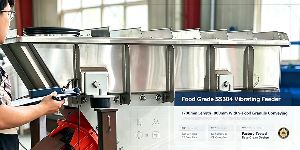 Alimentateur vibrant électromagnétique en acier inoxydable pour le dosage et le transport de granulés alimentaires