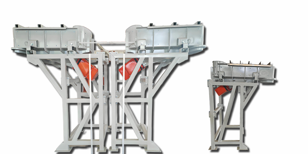 Alimentateurs vibrants électromagnétiques fermés avec support dans l'industrie du verre